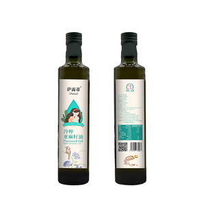 榕膳堂 两瓶萨露蒂冷榨亚麻籽油物理一级压榨高端月子油 轻食油