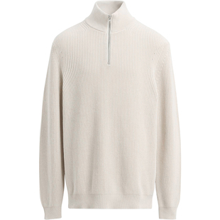 柜429!秋冬新款男装拉链高领棉质毛衣3332300 712简约休闲针织衫