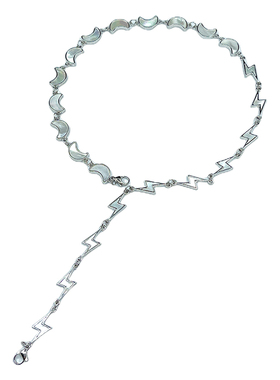 原创闪电月亮项链choker锁骨链