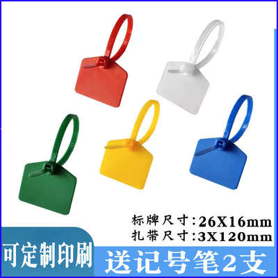 尼龙标签扎带电线缆网线标记记号标签标识扎带束线带彩色标牌扎带