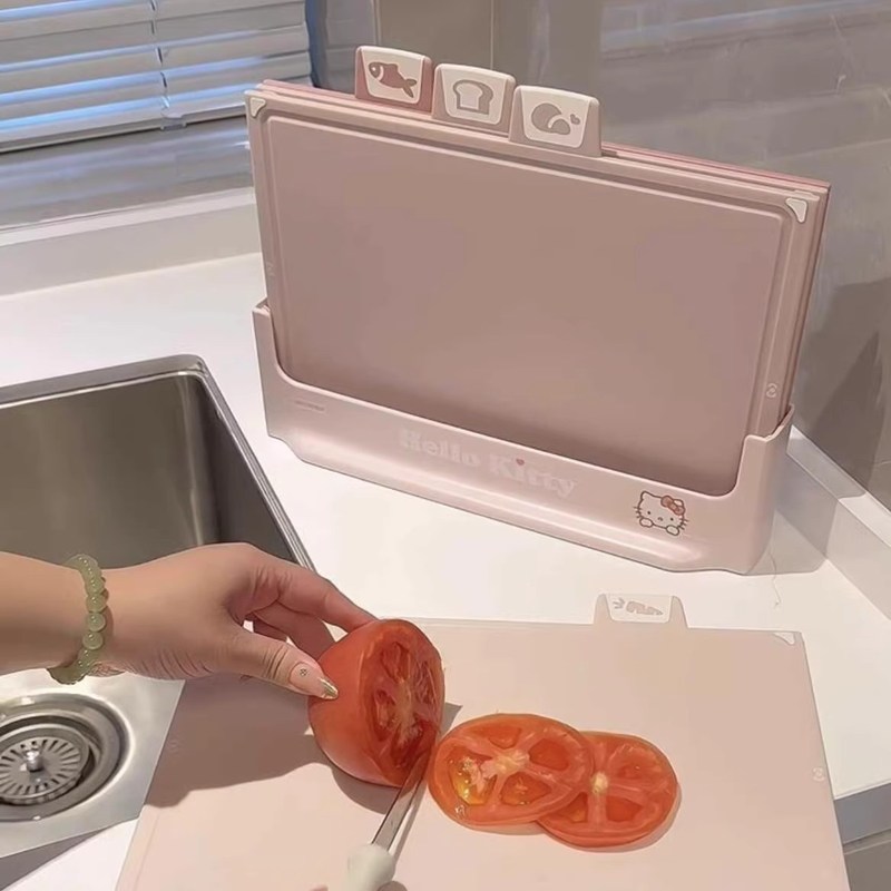 分类切菜板小型宝宝辅食砧板家用水果蔬菜生熟肉多功能案板四件套