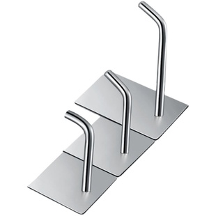 挂钩免打孔不锈钢强力粘胶衣架收纳厨房浴室门后金属无痕加长钩子