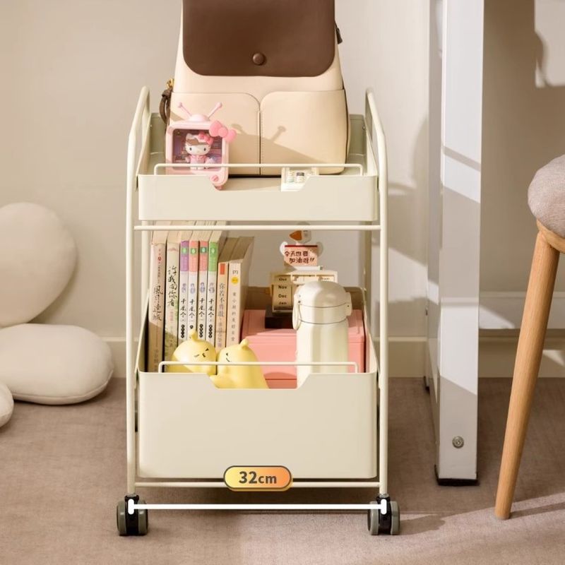 小推车置物架办公桌下书架儿童卧室移动书包收纳架零食家用架多层