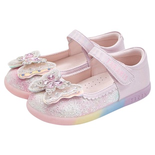 泰兰尼斯童鞋春季新款公主鞋女童皮鞋儿童水晶鞋洋气闪亮鞋单鞋子