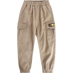 斯潘古尔男童裤子2025春秋新款儿童外穿童装工装裤中大童休闲裤潮