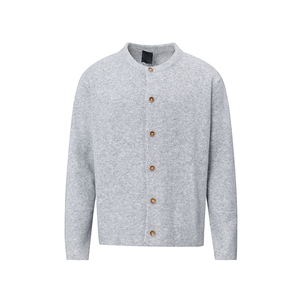 F383 2026美式复古简约圆领针织开衫宽松显瘦休闲百搭慵懒风上衣