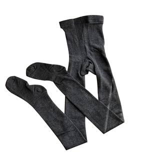 外贸31%羊毛简约平板加绒打底袜女冬保暖弹力显瘦灰色连裤袜A123