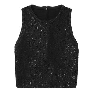 IT Philosophy di Lorenzo Serafini女装亮片缀饰露背短背心新款