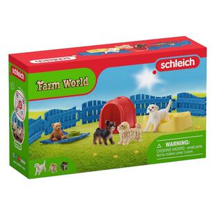德国schleich玩具思乐动物套装袋鼠浣熊宠物狗兔猫咪 送儿童礼物