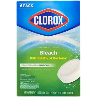 上海costco代购CLOROX高乐氏马桶漂白清洁剂自动洁厕块除臭100g*6