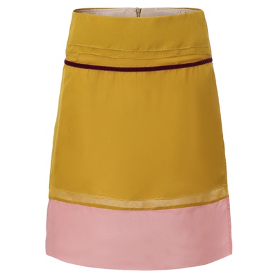 cheapartlabel绿粉单开衩半身裙