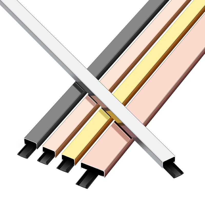 钛金装饰线条铝合金U型槽不锈钢吊顶背景墙金属包边收口条收边条