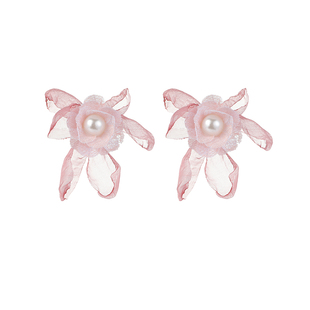 氛围感超仙花朵耳钉小众设计感度假风耳环2025年春夏新款气质耳饰