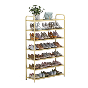 铁艺鞋架简易家用门口小窄室内轻奢防潮多层鞋架子防尘收纳小鞋柜