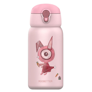 ROOBETTER若彼特儿童保温杯子宝宝男女学生316不锈钢带吸管水斜挎