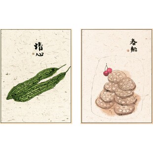 李知弥X仟象映画 新中式餐厅装饰画背景墙且慢玄关原木风饭厅挂画