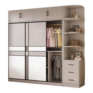 实木衣柜家用卧室推拉门定制新款收纳柜出租房用简易储物儿童衣橱