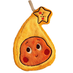 星星人擦手毛巾挂式可爱高颜值擦手布家用厨房超强吸水加厚擦手帕