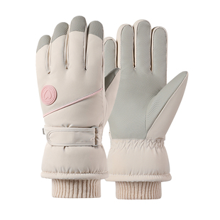 骑行滑雪手套女冬天骑车电动车加绒加厚时尚保暖防寒防风防水手套