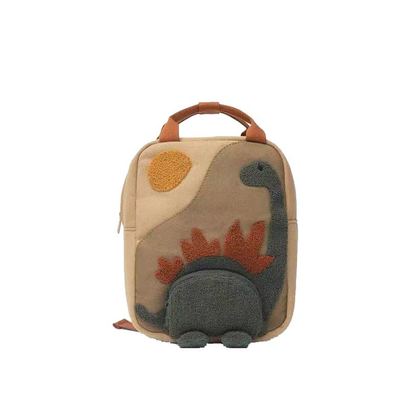 thumbnail for ZA Home Dinosaur Backpack Kids Animal Type Canvas Cartoon School Bag Elementary School Kindergarten Lightweight Backpack College Students