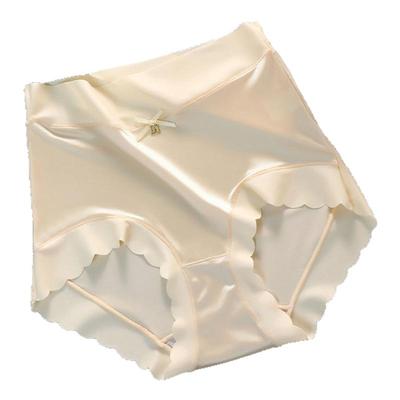 中高腰丝绸缎面内裤女士收腹裤