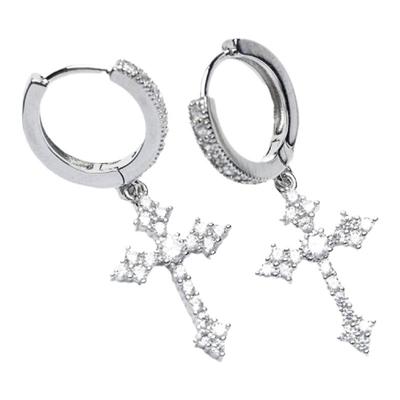 纯银十字架耳环吊坠欧美高级感男