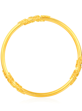 繁花似锦活口真金包银手镯送女友