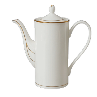 骨瓷奥式金边咖啡壶单个装650毫升纯白简约欧式壶茶壶陶瓷下午茶