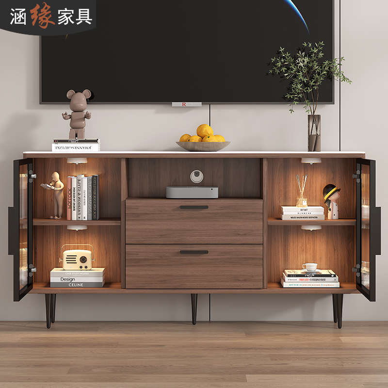 卧室电视柜超薄窄电视机高款柜现代简约家用主卧房间储物柜7D100