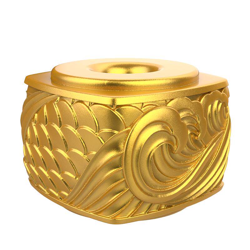 金米黄金手链龙腾四海转运珠
