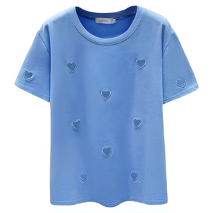 女士短袖T恤独特新款宽松纯棉高级漂亮2026今年流行爆款洋气上衣