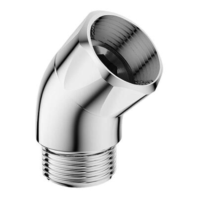 浴缸淋浴顶喷花洒弯头45度转角铜弯头活接手持喷头4分拐弯头配件