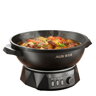 奥克斯铸铁无涂层电炒锅送三件套