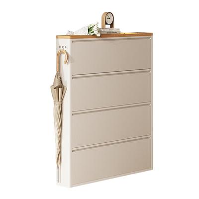 三梦钢制超薄鞋柜家用门口小窄入户门收纳柜一体靠墙2025新款鞋架