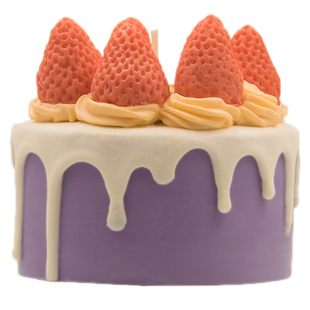 浪漫紫生》大蛋糕草莓紫色香薰蜡烛卧室送闺蜜小众氛围感生日礼物