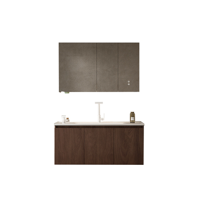 欧派陶瓷一体盆原木风浴室柜组合