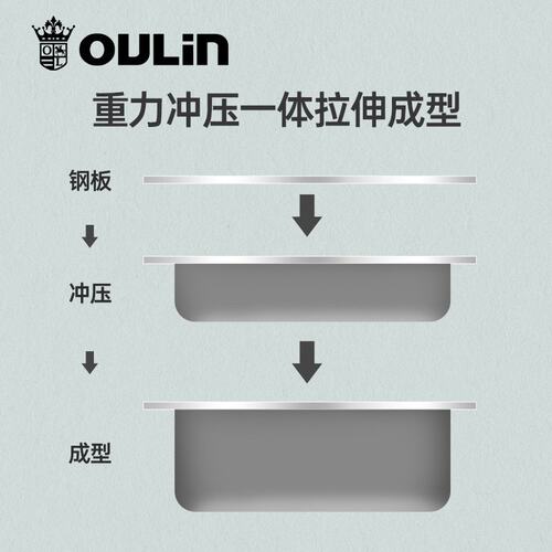 欧琳水槽单槽304不锈钢吧台槽厨房水槽台盆洗菜盆家用水池洗碗池