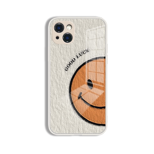 适用苹果13pro手机壳15苹果16日韩17笑脸iPhone12/11pro/max/mini情侣x/xs/xr/se2苹果14创意8镜面玻璃7plus