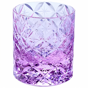 高级感轻奢威士忌酒杯创意家用水晶玻璃洋酒杯子K9七宝江户切子杯