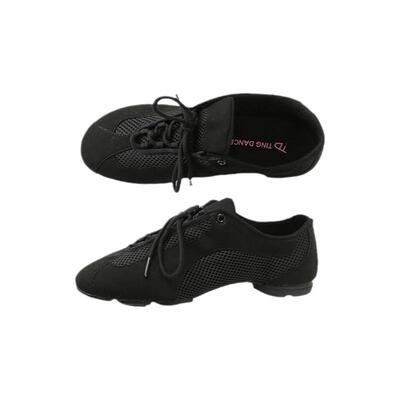 陈婷拉丁舞练功鞋网眼系带爵士鞋