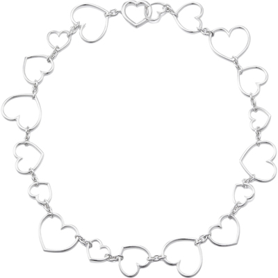 【38礼物】NUMBERING 早秋女银色心形链环项链