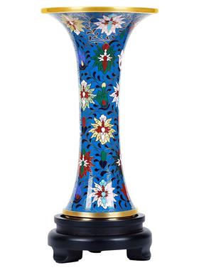 景泰蓝勾莲纹花觚花瓶商务礼物