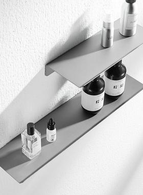 枪灰色304不锈钢隔板客厅一字搁板 北欧淋浴房卫生间浴室收纳置物