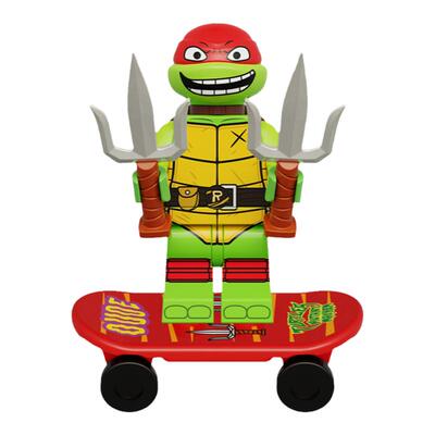 中国积木动漫卡通系列忍者神龟达芬奇拉斐尔拼插积木人仔益智玩具