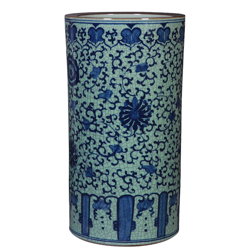 景德镇陶瓷青花花瓶缸字画卷轴