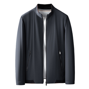 超舒服丝滑面料秋冬季防风防水立领加绒春秋季休闲夹克外套男高端