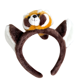 可爱小熊猫发箍头箍头饰北野动物园卡通搞怪毛绒浣熊儿童女孩发饰