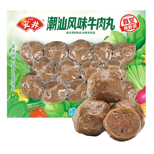 安井 200g潮汕牛肉丸锁鲜装 实心牛肉丸火锅食材约12颗煮汤麻辣烫