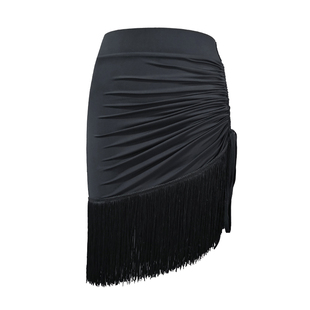 HC·DANCE拉丁舞裙抽绳半身裙新款流苏裙摆练功服女含底裤 DX2017