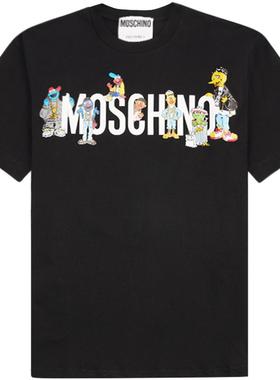 MOSCHINO/莫斯奇诺短袖T恤女正品 芝麻街联名款印花短袖T恤女潮牌